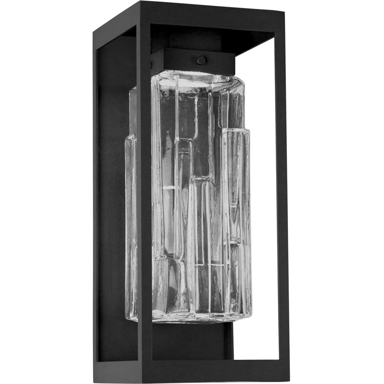 Outdoor Maison LED 18 inch Textured Black Outdoor Sconce in Clear Ledgestone